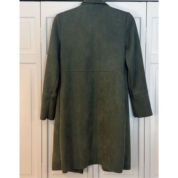 Premise green faux suede draped cardigan jacket small - Picture 8 of 8